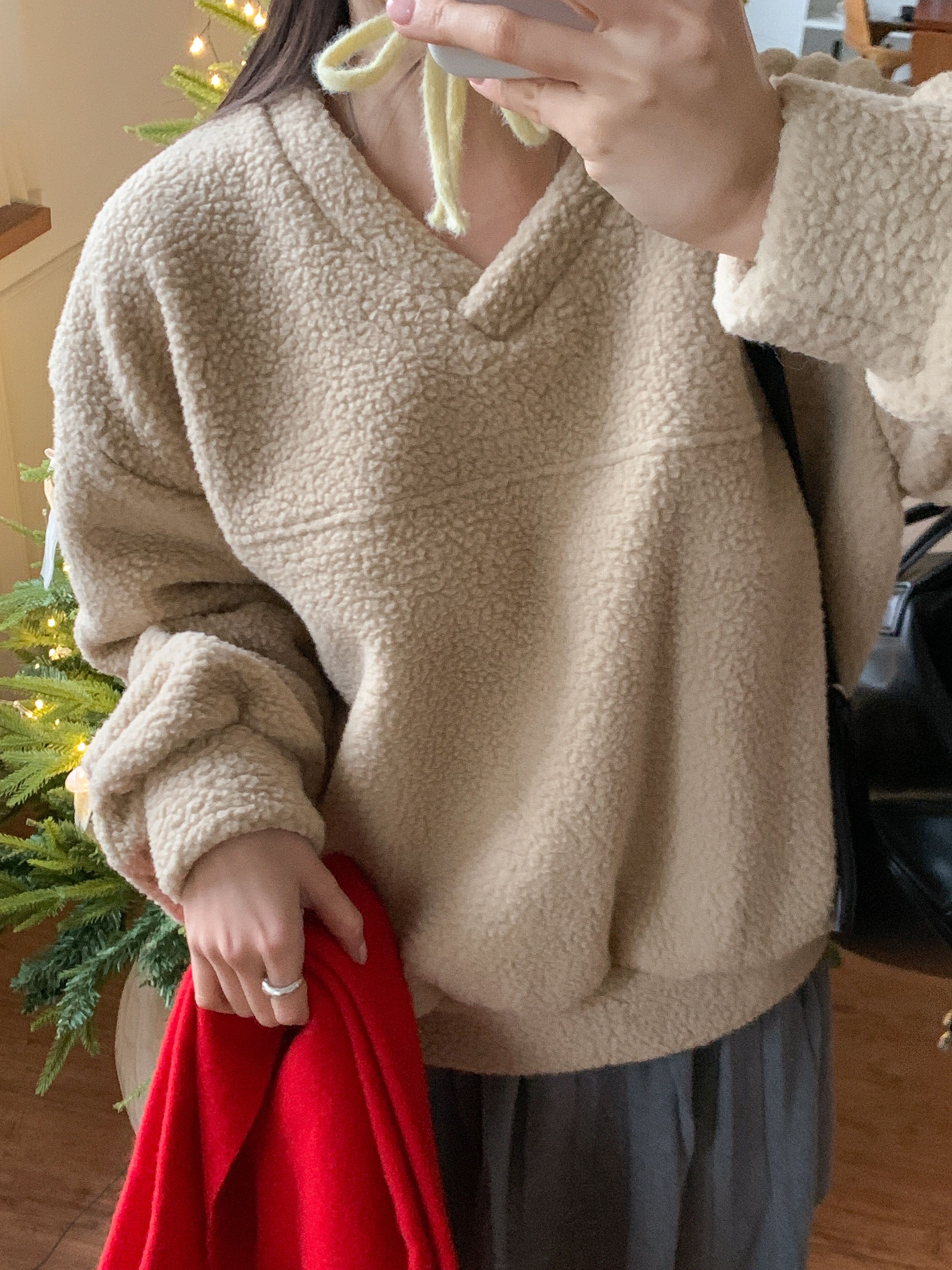 ブークレVネックラインルーズ長袖スウェット | 詳細画像16