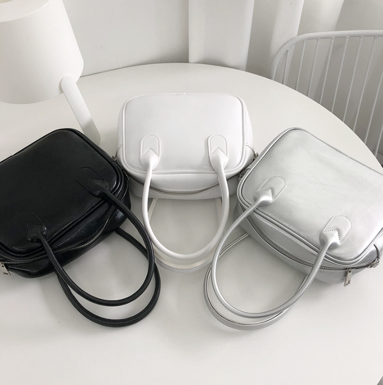 レザー調ジップアップストラップショルダーバッグハンドバッグストラップセット(バックルあり) | 詳細画像4