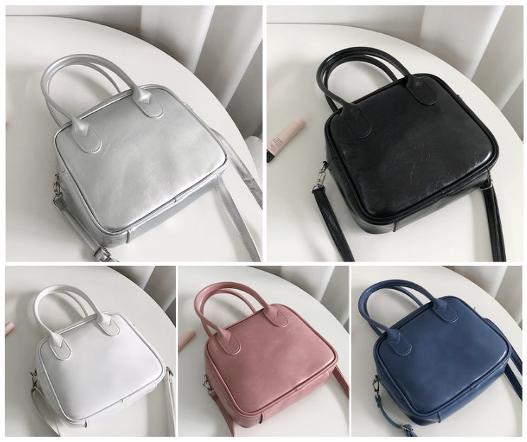 レザー調ジップアップストラップショルダーバッグハンドバッグストラップセット(バックルあり) | 詳細画像5