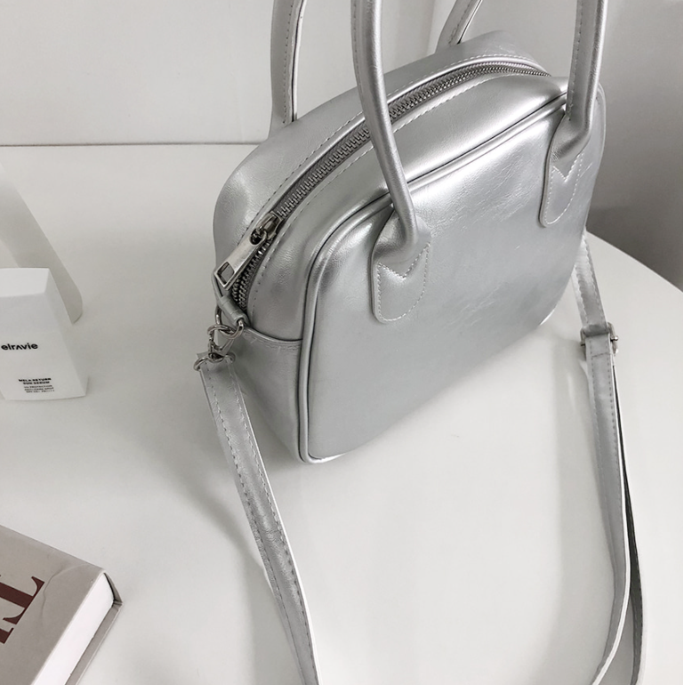 レザー調ジップアップストラップショルダーバッグハンドバッグストラップセット(バックルあり) | 詳細画像6