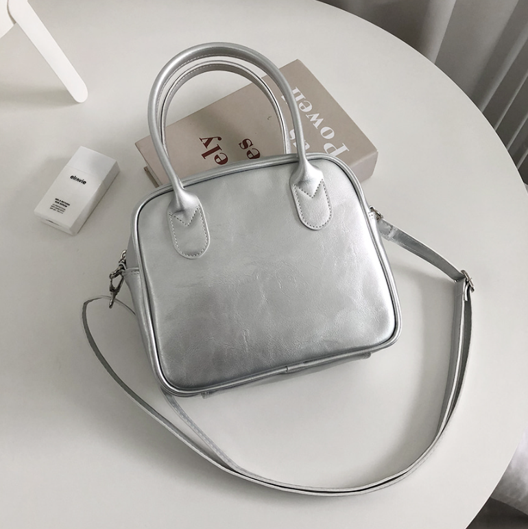 レザー調ジップアップストラップショルダーバッグハンドバッグストラップセット(バックルあり) | 詳細画像7