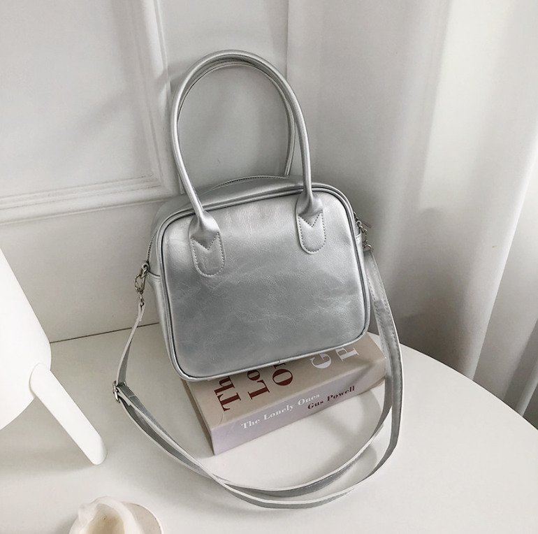 レザー調ジップアップストラップショルダーバッグハンドバッグストラップセット(バックルあり) | 詳細画像8