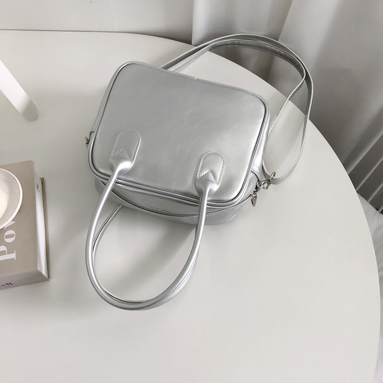 レザー調ジップアップストラップショルダーバッグハンドバッグストラップセット(バックルあり) | 詳細画像11