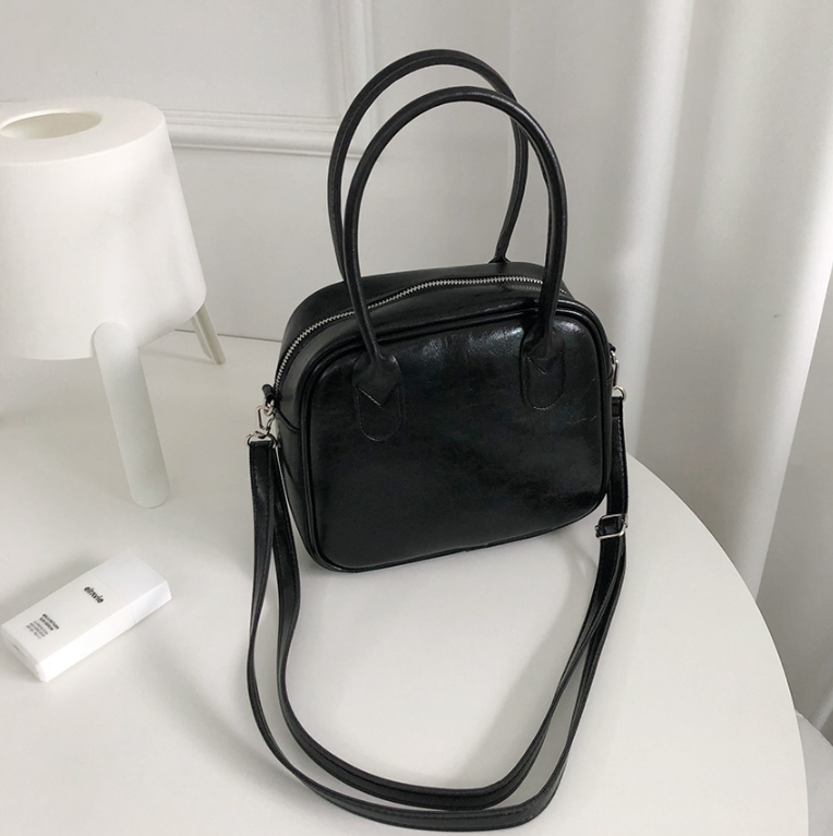 レザー調ジップアップストラップショルダーバッグハンドバッグストラップセット(バックルあり) | 詳細画像18