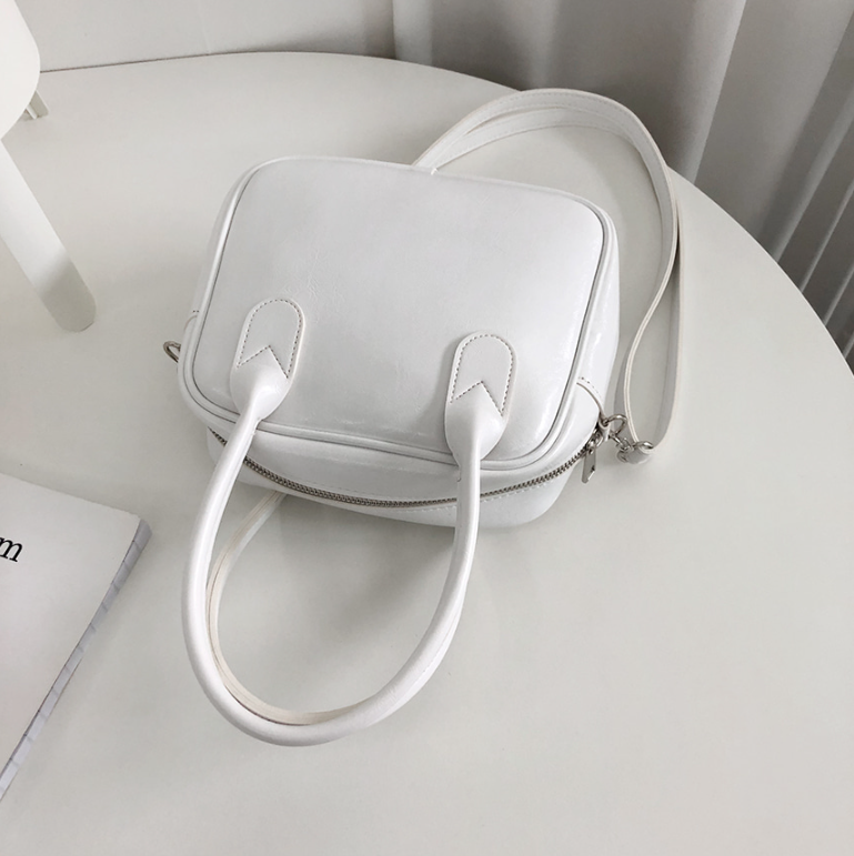 レザー調ジップアップストラップショルダーバッグハンドバッグストラップセット(バックルあり) | 詳細画像20