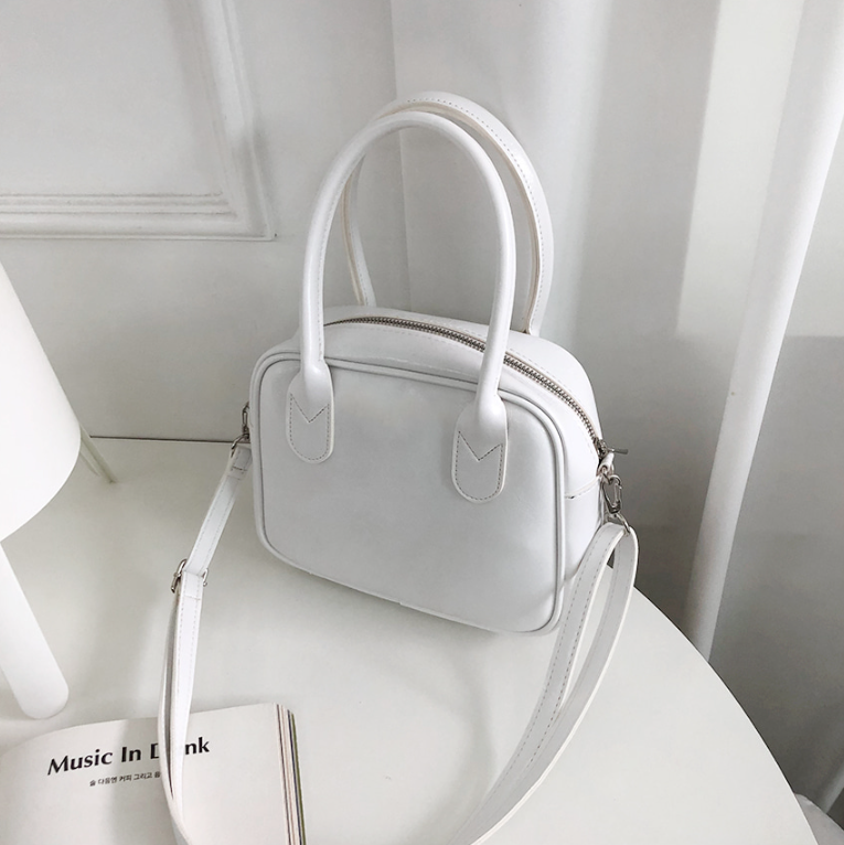 レザー調ジップアップストラップショルダーバッグハンドバッグストラップセット(バックルあり) | 詳細画像21