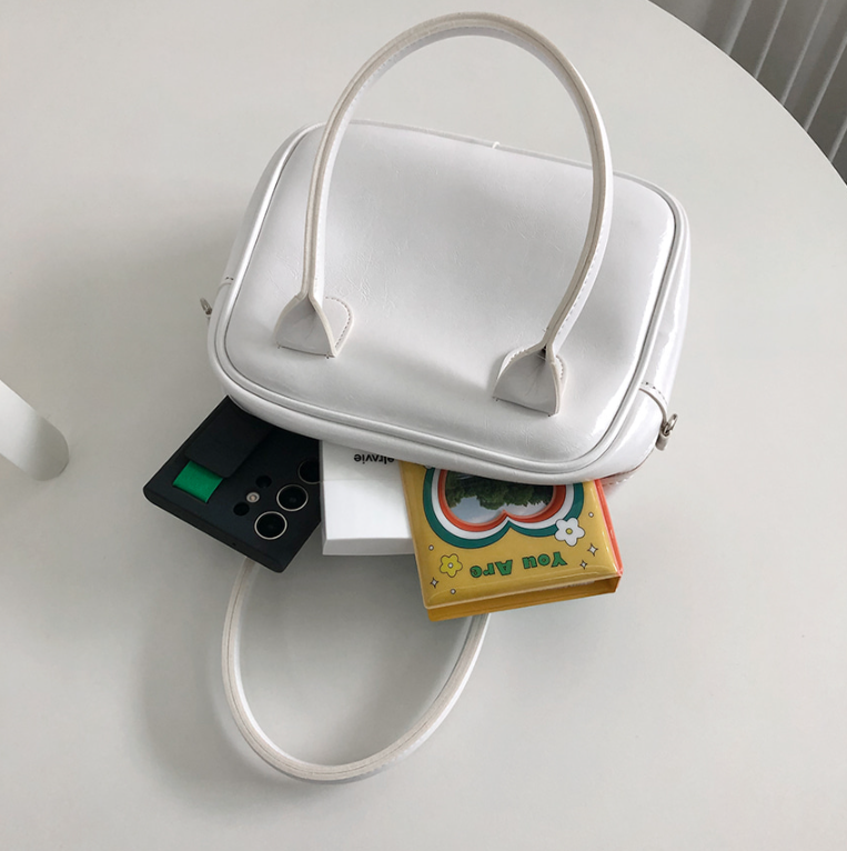 レザー調ジップアップストラップショルダーバッグハンドバッグストラップセット(バックルあり) | 詳細画像22