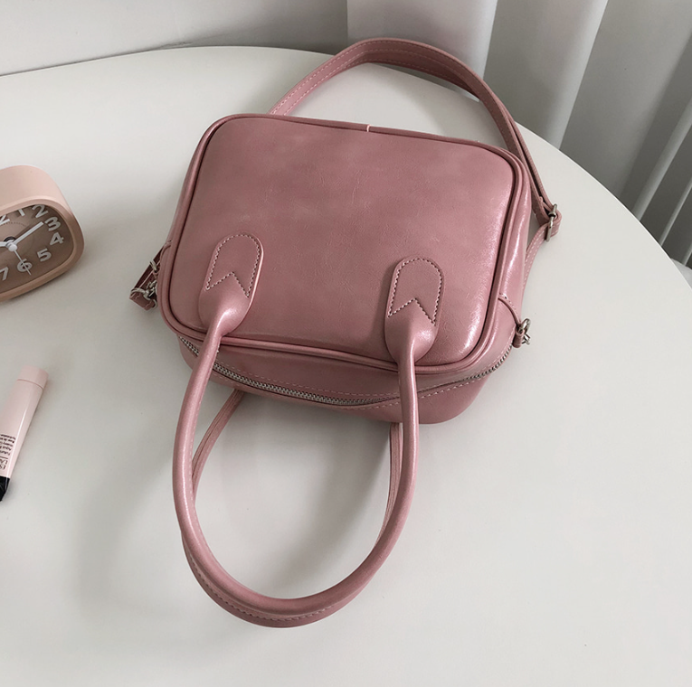 レザー調ジップアップストラップショルダーバッグハンドバッグストラップセット(バックルあり) | 詳細画像23