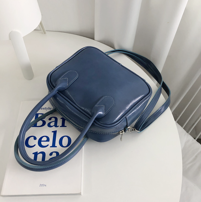 レザー調ジップアップストラップショルダーバッグハンドバッグストラップセット(バックルあり) | 詳細画像27