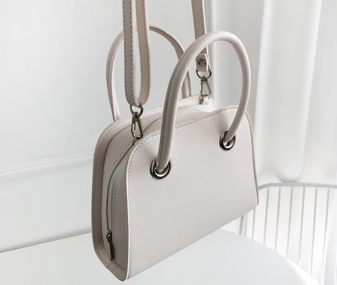 レザー調ジップアップHラインDリングショルダーバッグハンドバッグストラップセット(バックルあり) | 詳細画像13