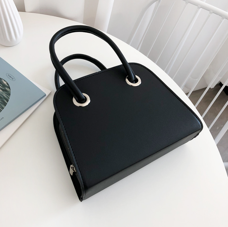 レザー調ジップアップHラインDリングショルダーバッグハンドバッグストラップセット(バックルあり) | 詳細画像6