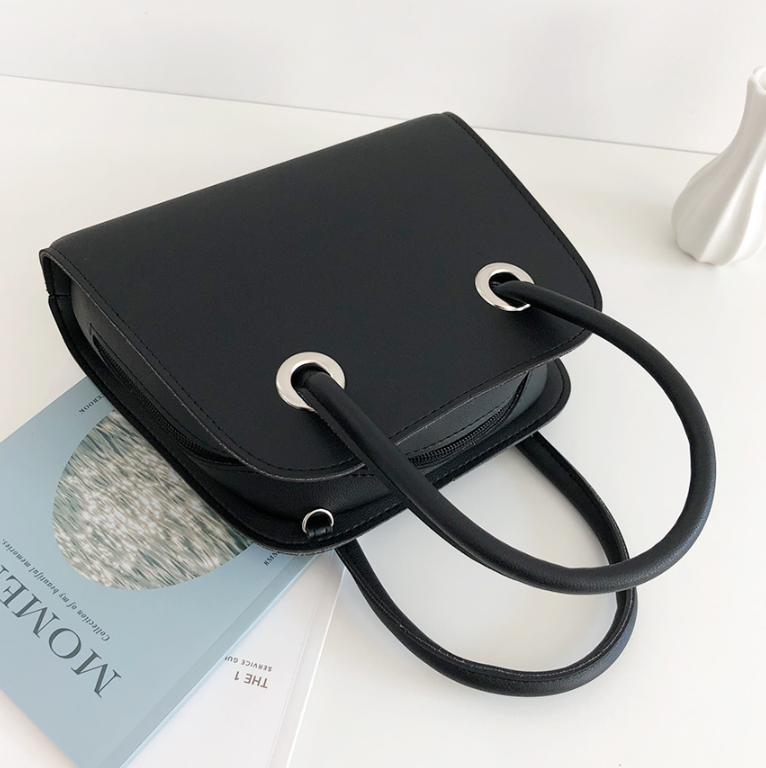 レザー調ジップアップHラインDリングショルダーバッグハンドバッグストラップセット(バックルあり) | 詳細画像8