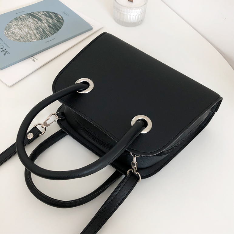 レザー調ジップアップHラインDリングショルダーバッグハンドバッグストラップセット(バックルあり) | 詳細画像10