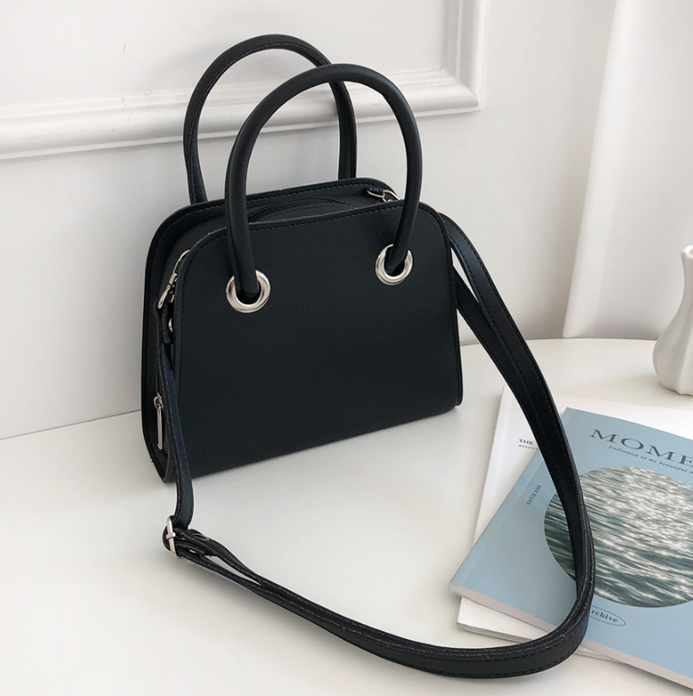 レザー調ジップアップHラインDリングショルダーバッグハンドバッグストラップセット(バックルあり) | 詳細画像11