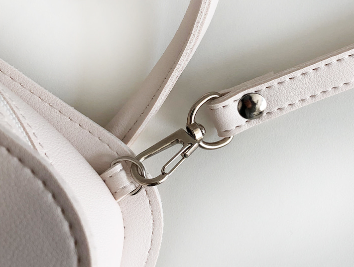 レザー調ジップアップHラインDリングショルダーバッグハンドバッグストラップセット(バックルあり) | 詳細画像26
