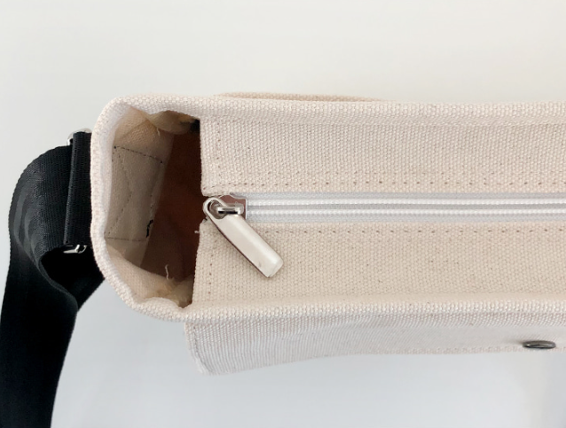 キャンバスジップアップバックルスナップボタンベルクロショルダーバッグ | 詳細画像26