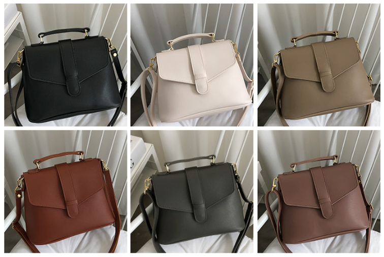 レザー調ジップアップDリングマグネットボタンショルダーバッグハンドバッグストラップセット(バックルあり) | 詳細画像6