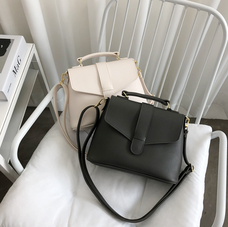 レザー調ジップアップDリングマグネットボタンショルダーバッグハンドバッグストラップセット(バックルあり) | 詳細画像7