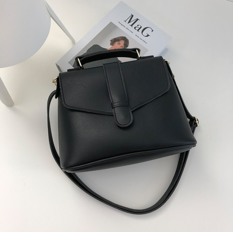 レザー調ジップアップDリングマグネットボタンショルダーバッグハンドバッグストラップセット(バックルあり) | 詳細画像8