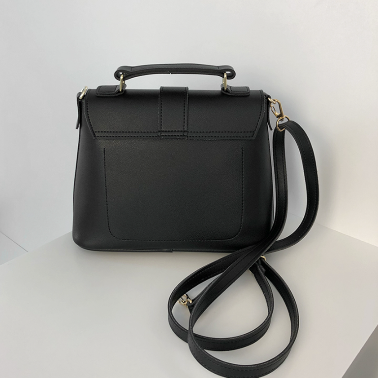 レザー調ジップアップDリングマグネットボタンショルダーバッグハンドバッグストラップセット(バックルあり) | 詳細画像13