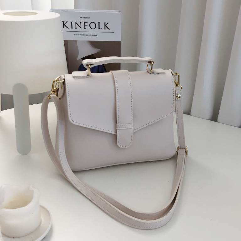 レザー調ジップアップDリングマグネットボタンショルダーバッグハンドバッグストラップセット(バックルあり) | 詳細画像14