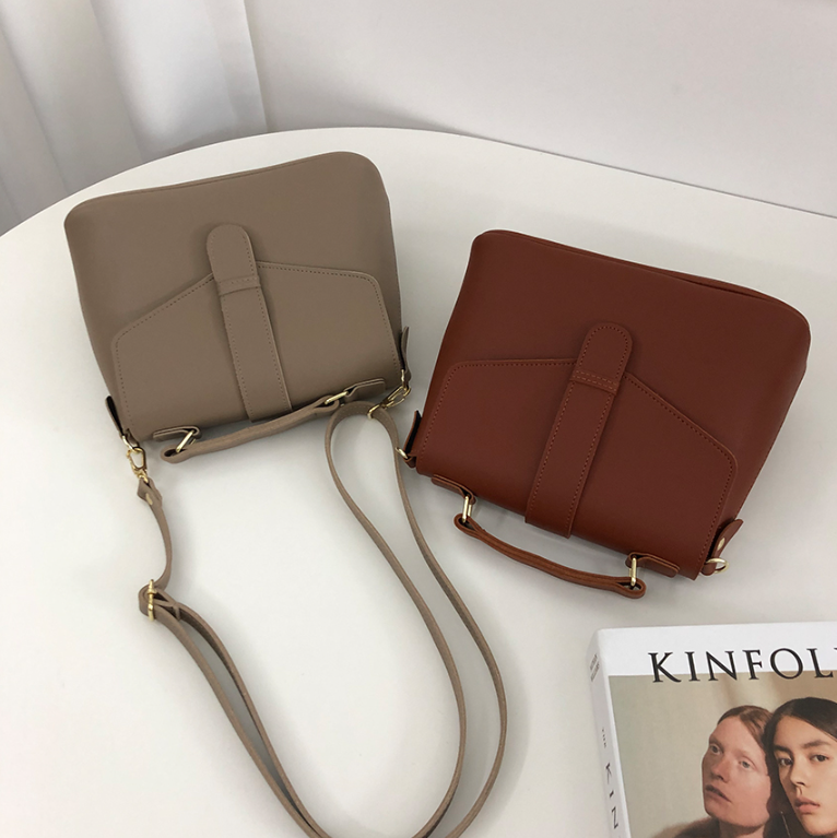 レザー調ジップアップDリングマグネットボタンショルダーバッグハンドバッグストラップセット(バックルあり) | 詳細画像19