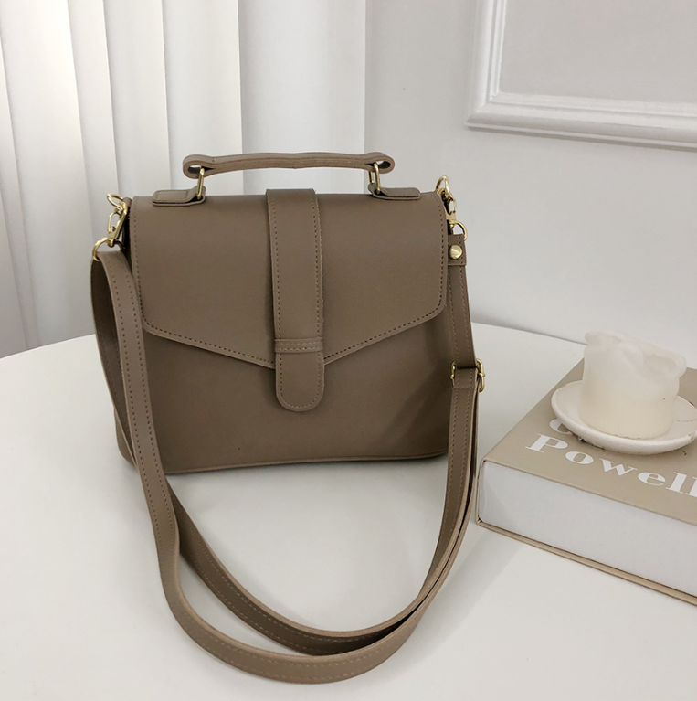 レザー調ジップアップDリングマグネットボタンショルダーバッグハンドバッグストラップセット(バックルあり) | 詳細画像22