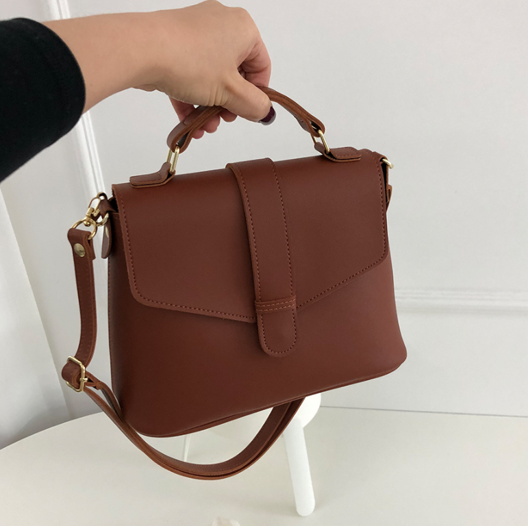 レザー調ジップアップDリングマグネットボタンショルダーバッグハンドバッグストラップセット(バックルあり) | 詳細画像31