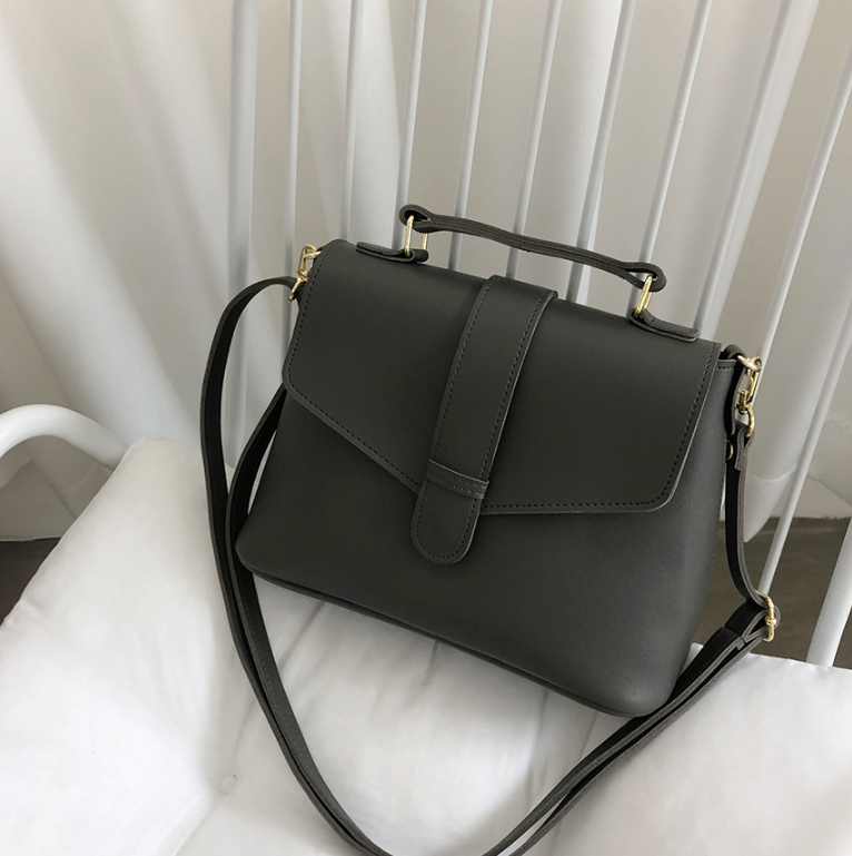 レザー調ジップアップDリングマグネットボタンショルダーバッグハンドバッグストラップセット(バックルあり) | 詳細画像33