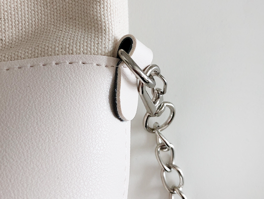 レザー調コンビドローストリングチェーンハンドバッグストラップ付 | 詳細画像29