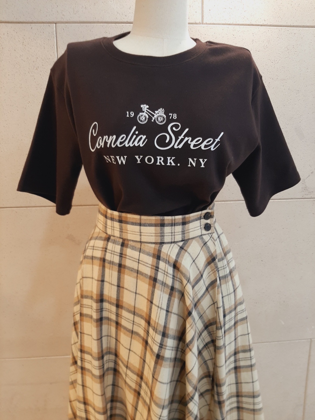 ピーチ起毛ラウンドネック半袖レタリングプリントTシャツ | 詳細画像14