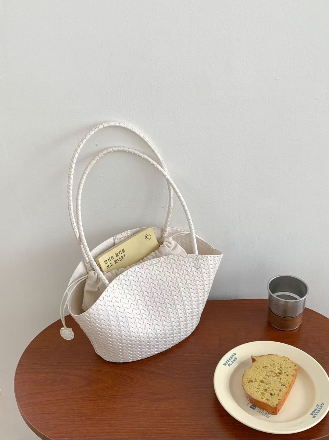 ドローストリングレイヤード風マグネットボタントートバッグ | 詳細画像12