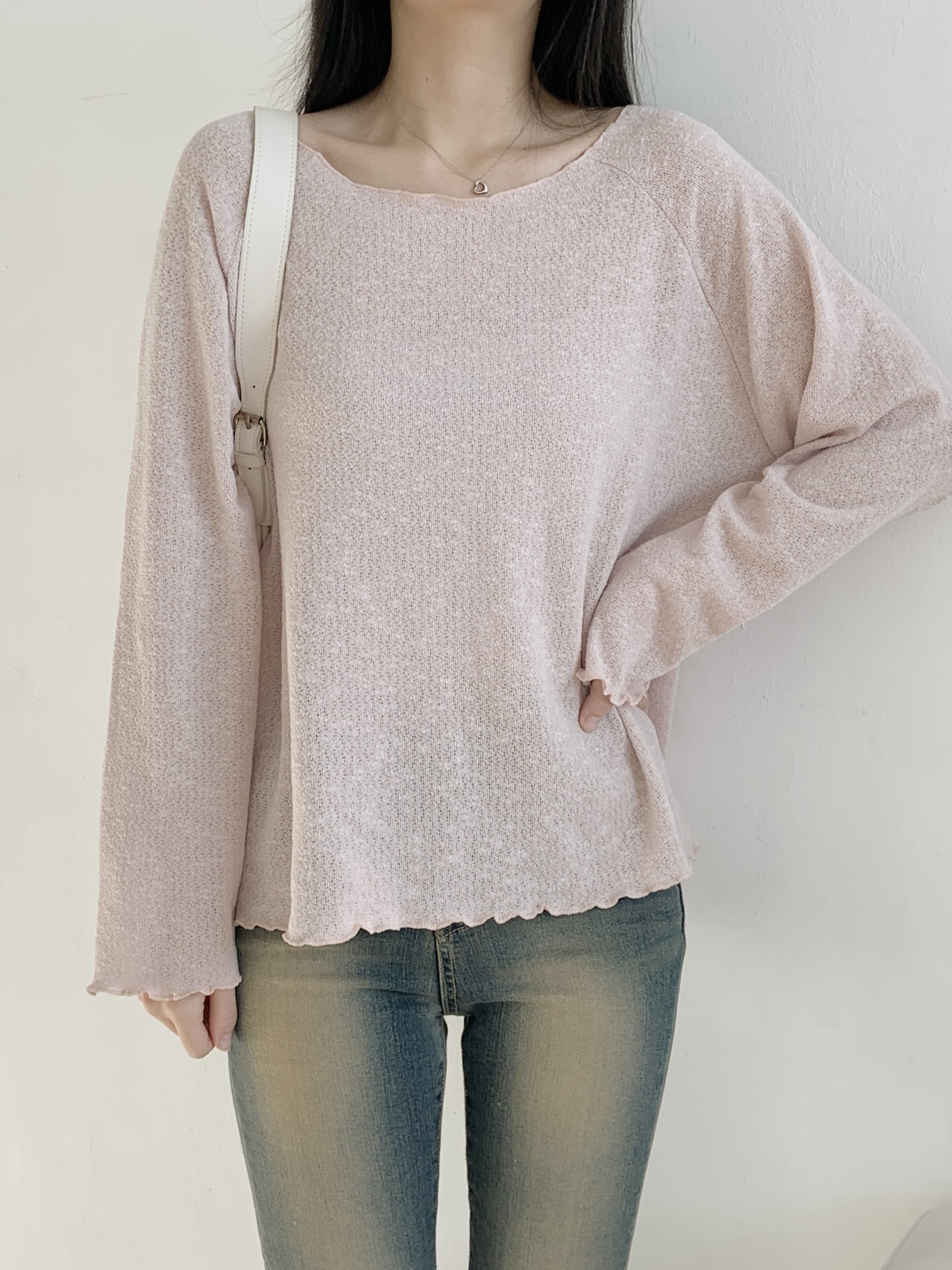 ボートネックメロウラグランルーズ長袖ニット | 詳細画像10