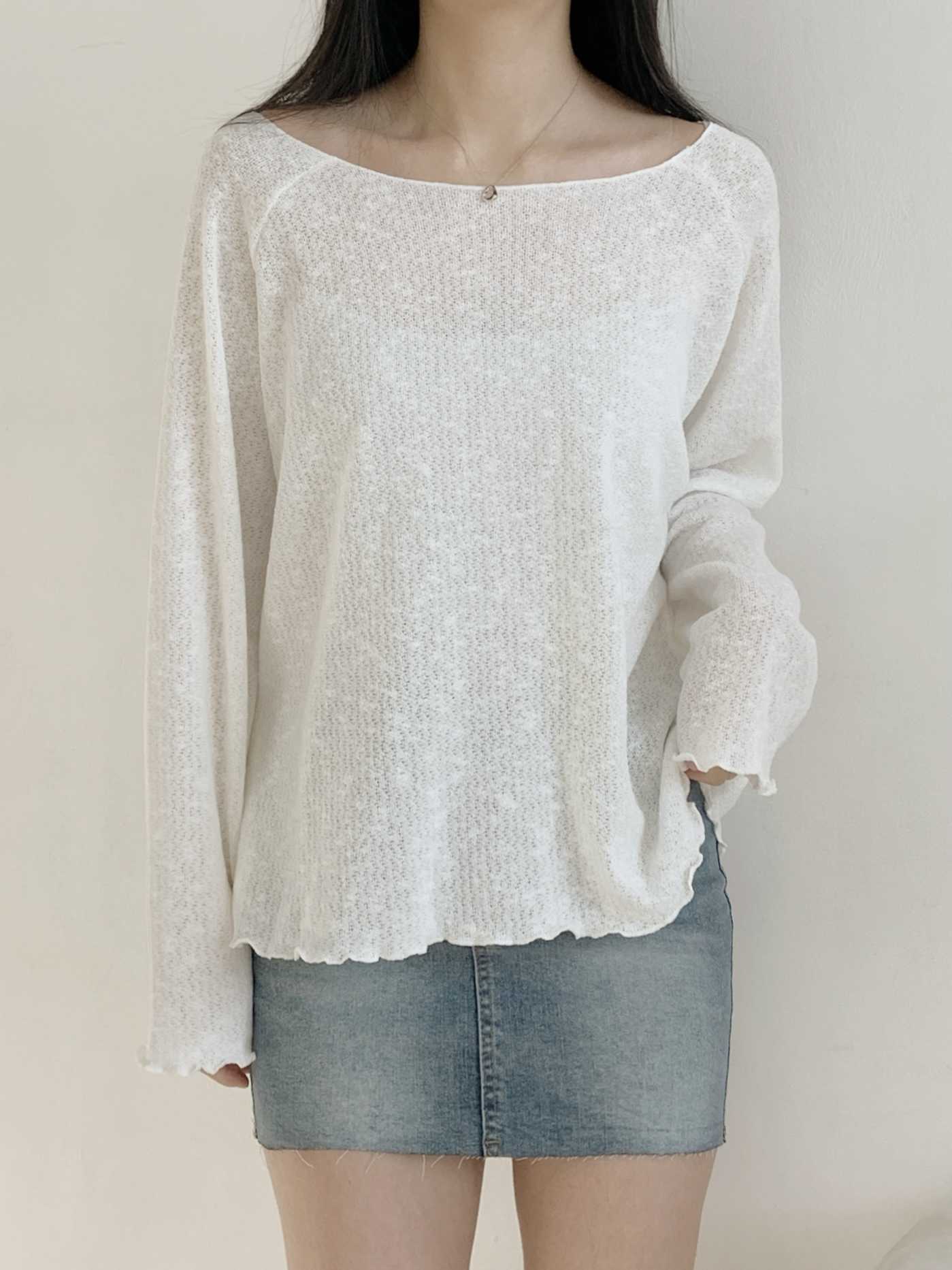 ボートネックメロウラグランルーズ長袖ニット | 詳細画像2