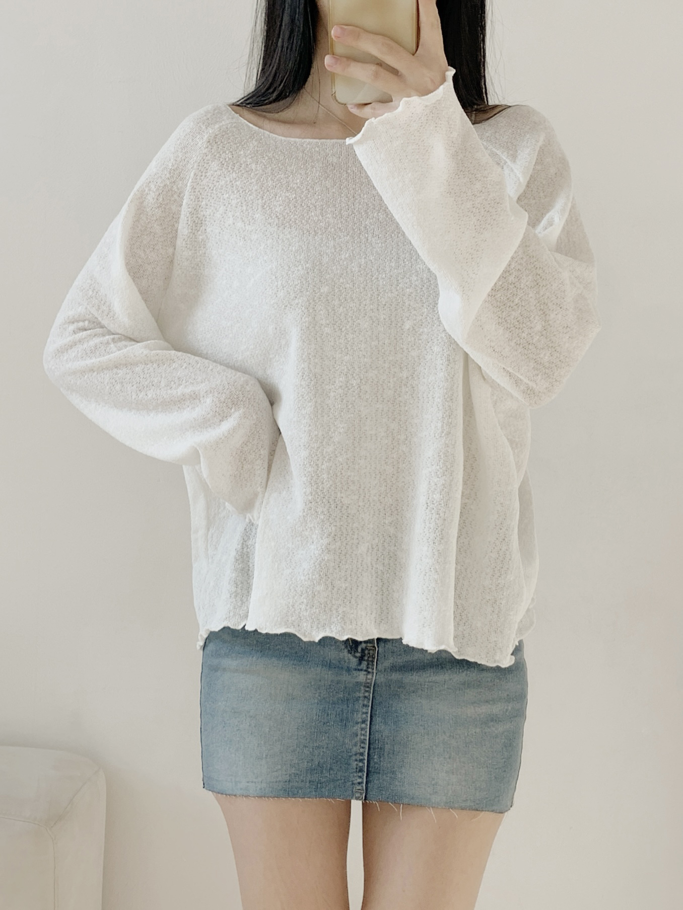 ボートネックメロウラグランルーズ長袖ニット | 詳細画像5