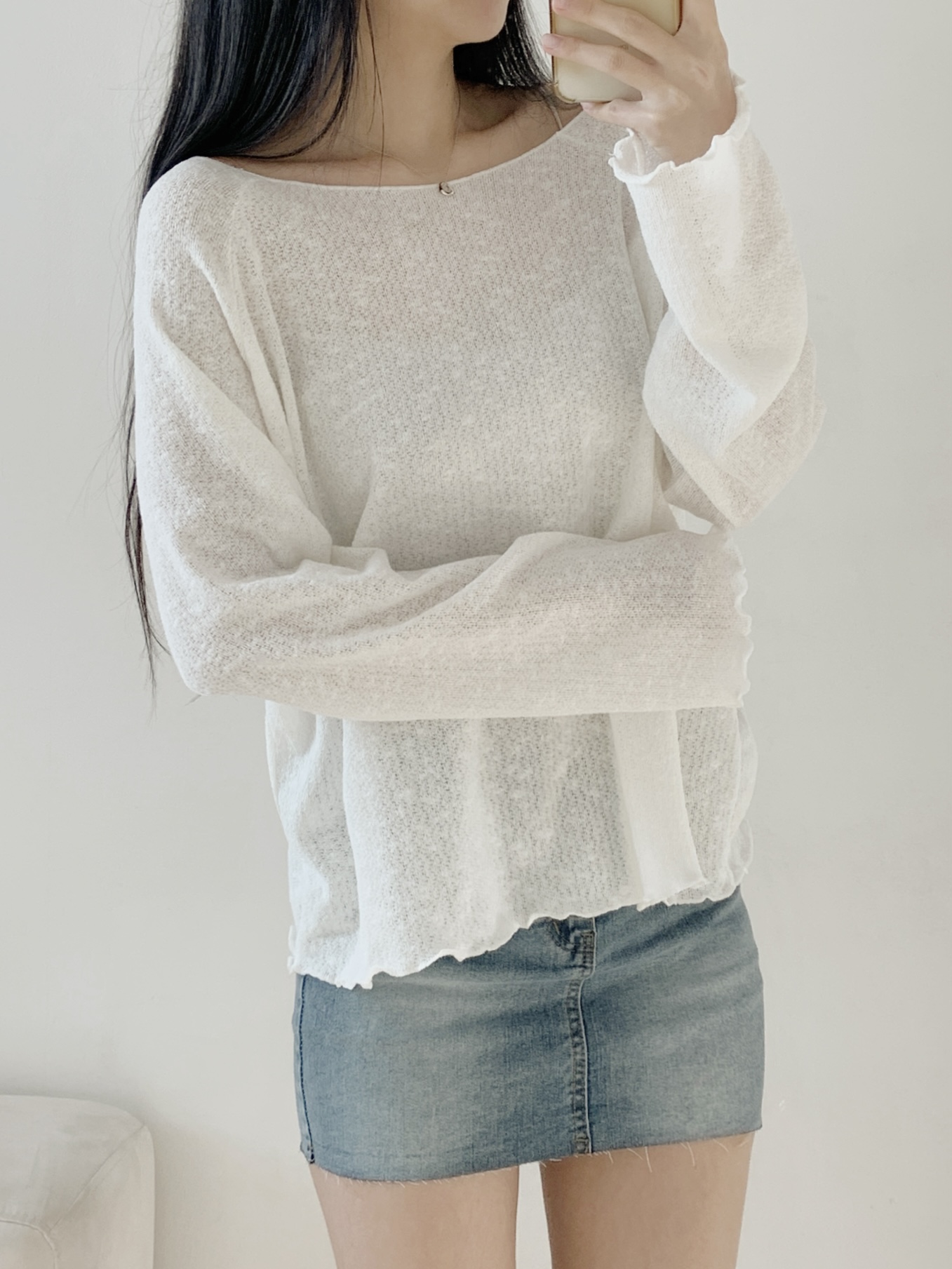 ボートネックメロウラグランルーズ長袖ニット | 詳細画像3