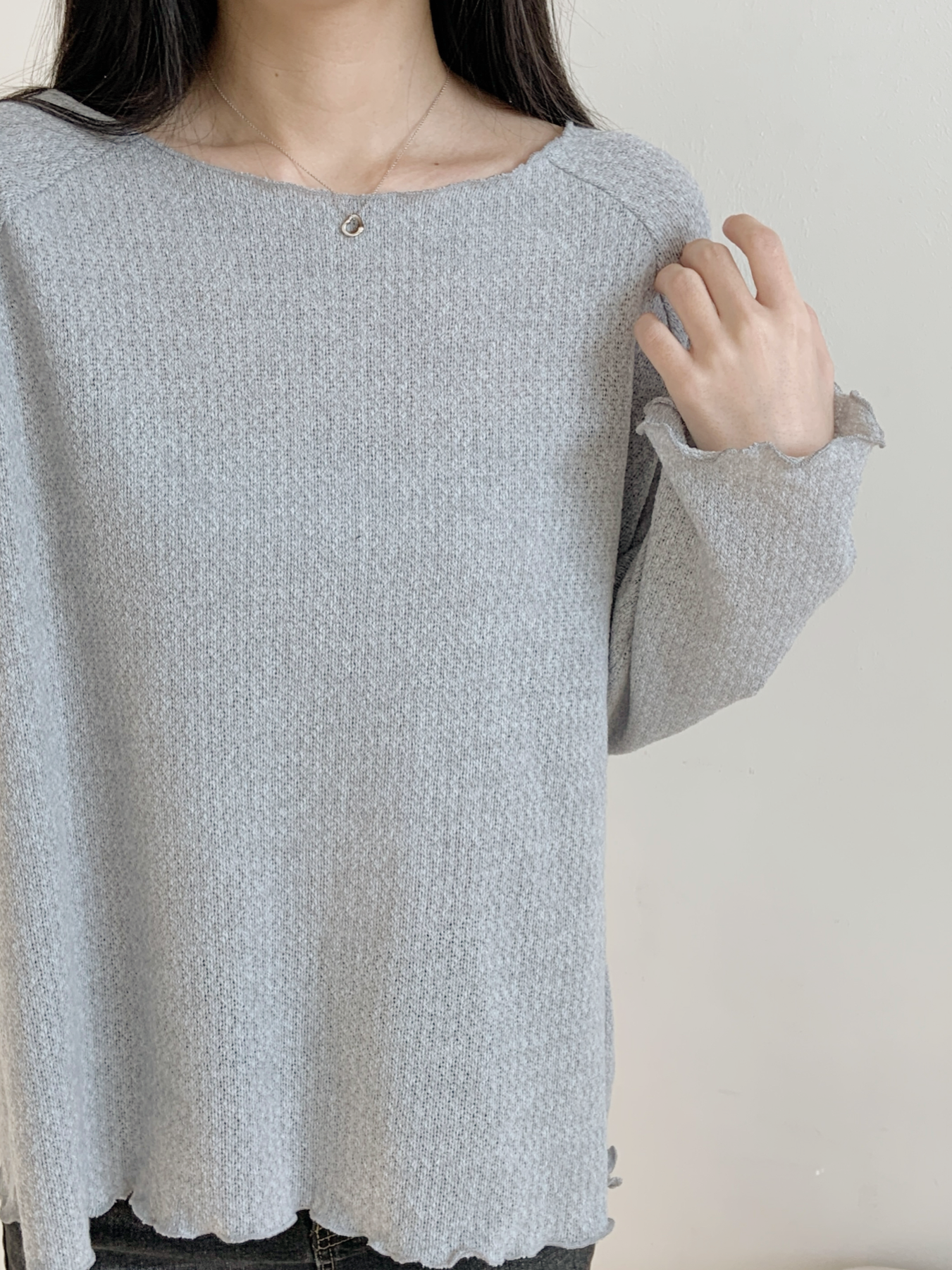 ボートネックメロウラグランルーズ長袖ニット | 詳細画像13