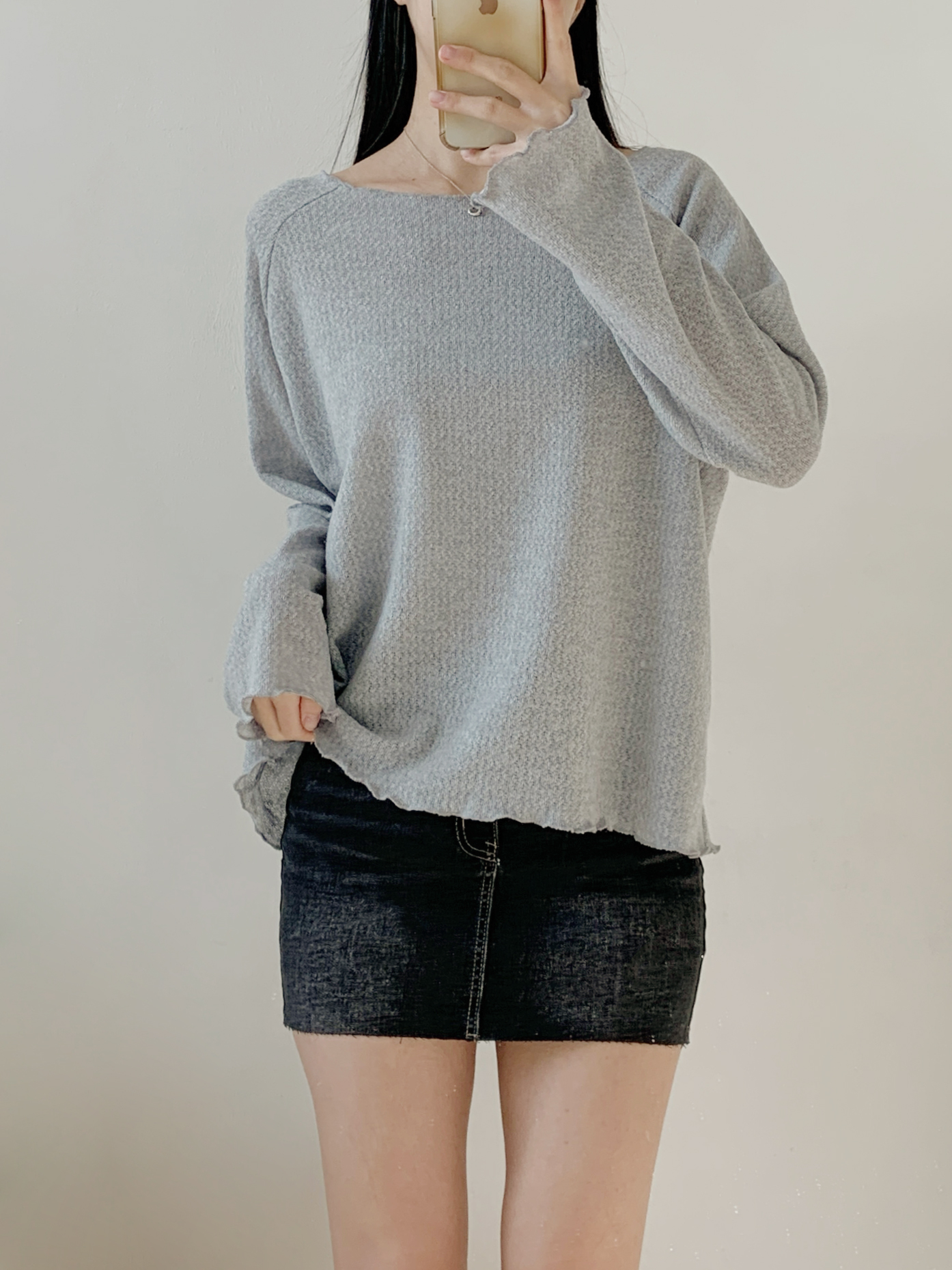 ボートネックメロウラグランルーズ長袖ニット | 詳細画像14