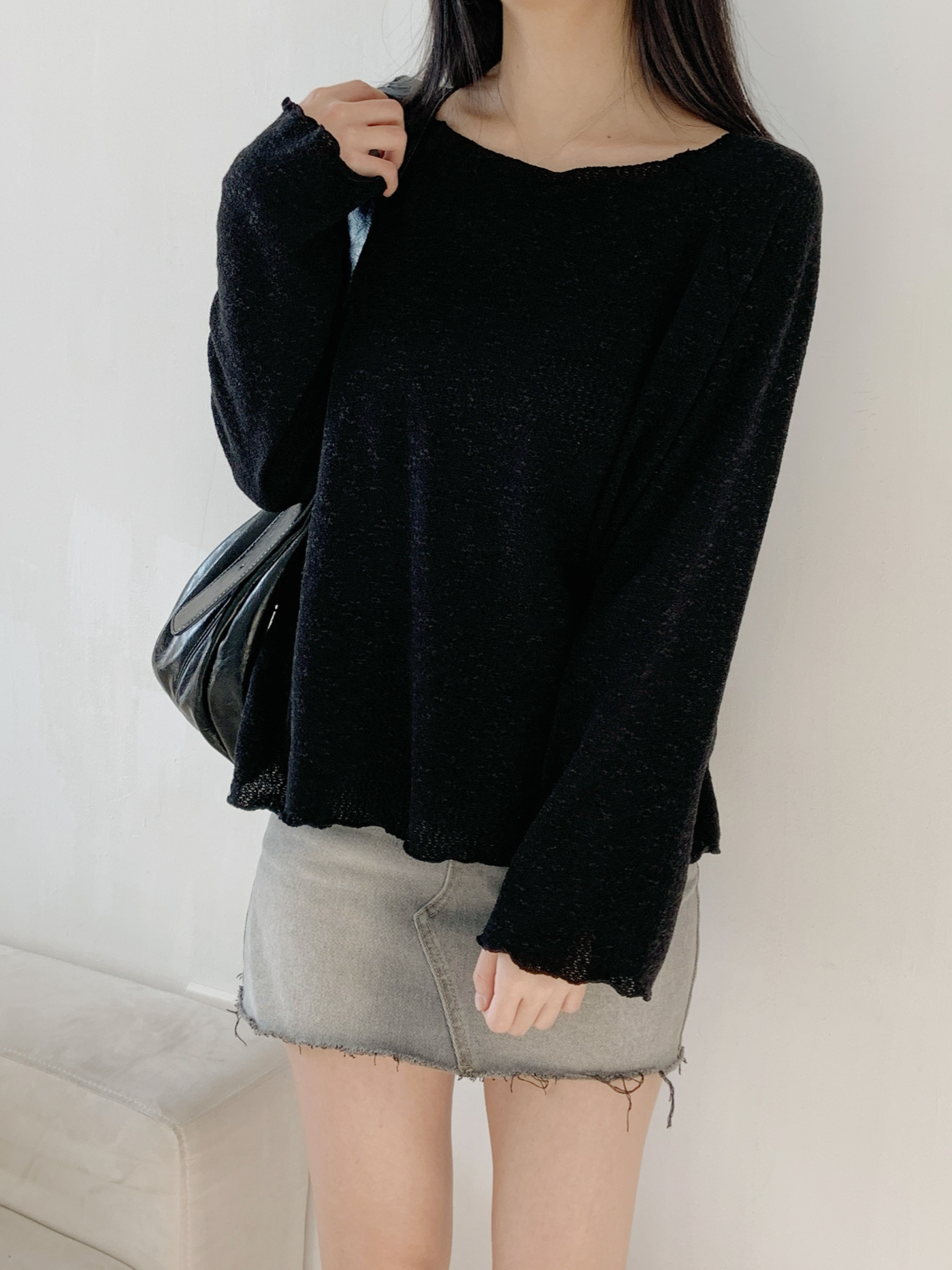 ボートネックメロウラグランルーズ長袖ニット | 詳細画像16