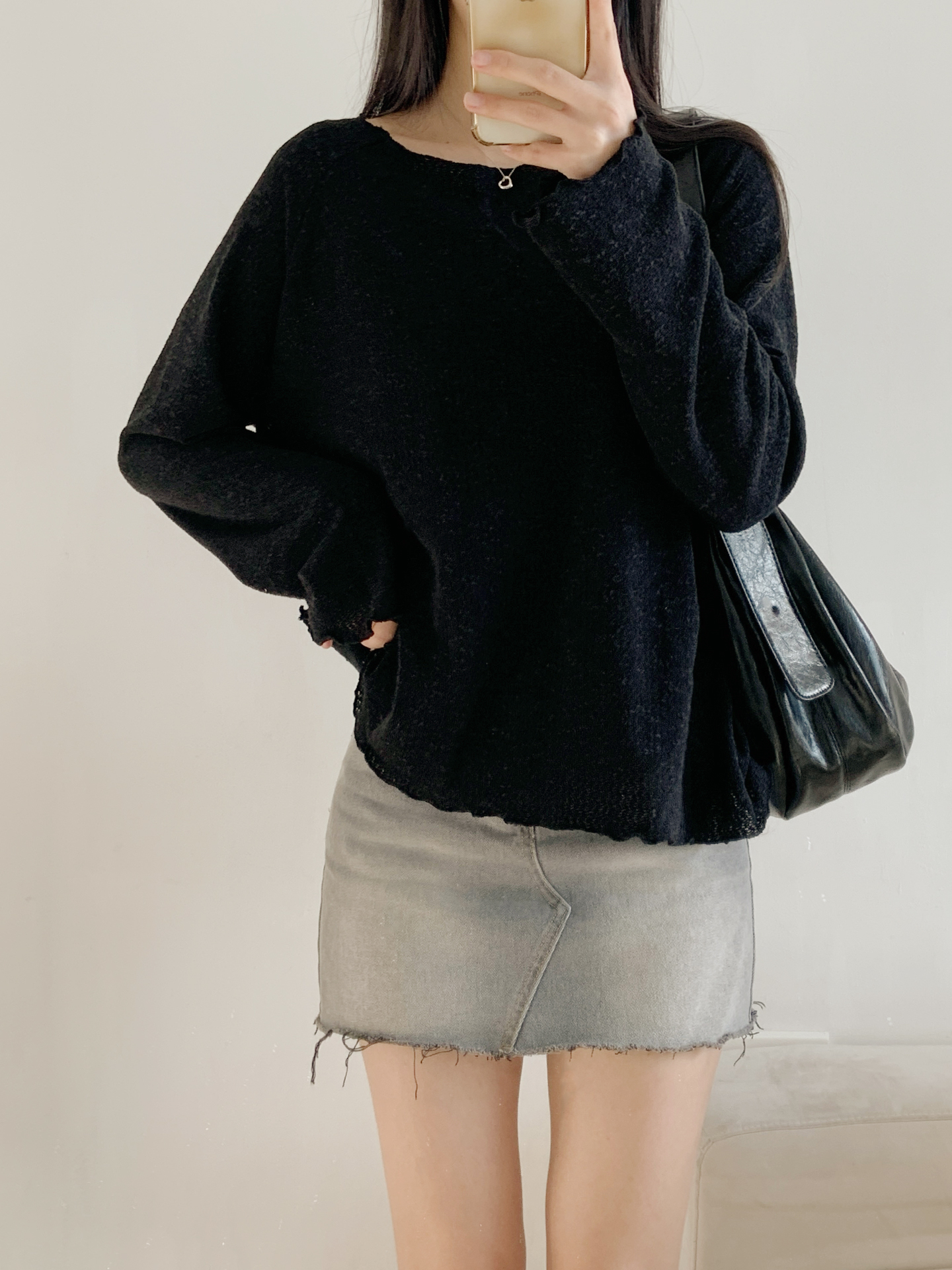 ボートネックメロウラグランルーズ長袖ニット | 詳細画像17