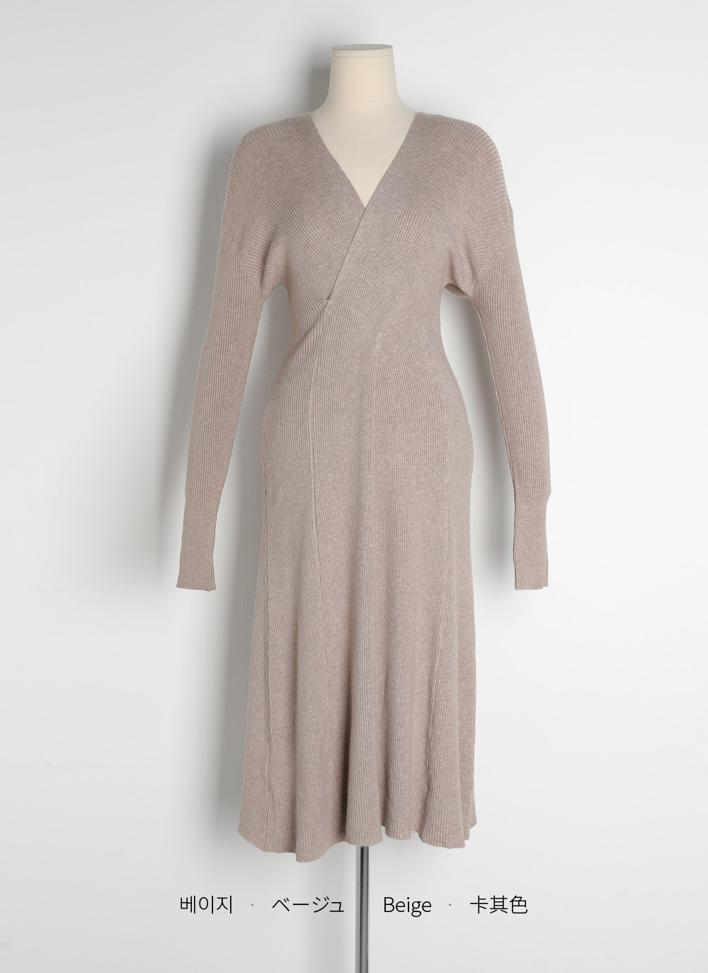 カシミヤ混クロスVネックニットワンピース | 詳細画像13