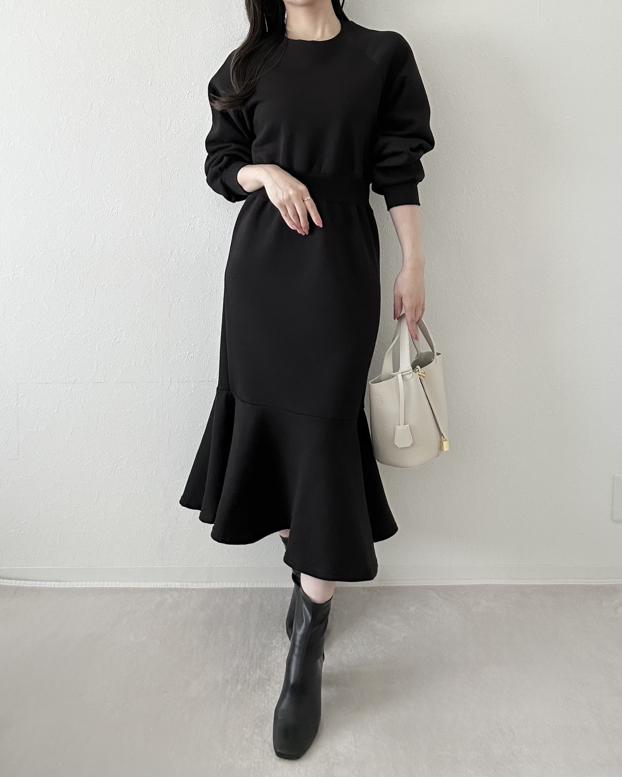 裏起毛ラグランマーメイドスウェットワンピース | 詳細画像3