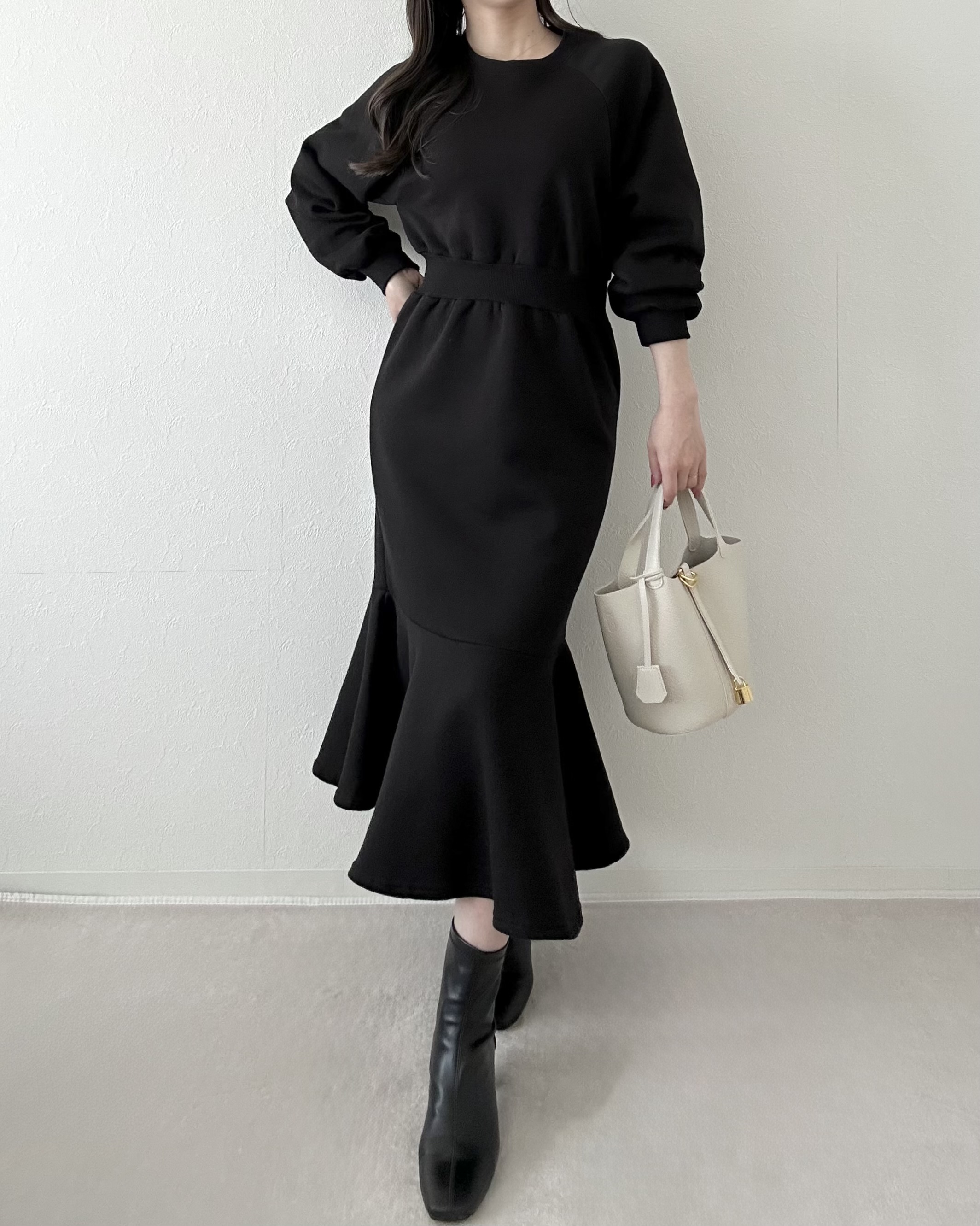 裏起毛ラグランマーメイドスウェットワンピース | 詳細画像4