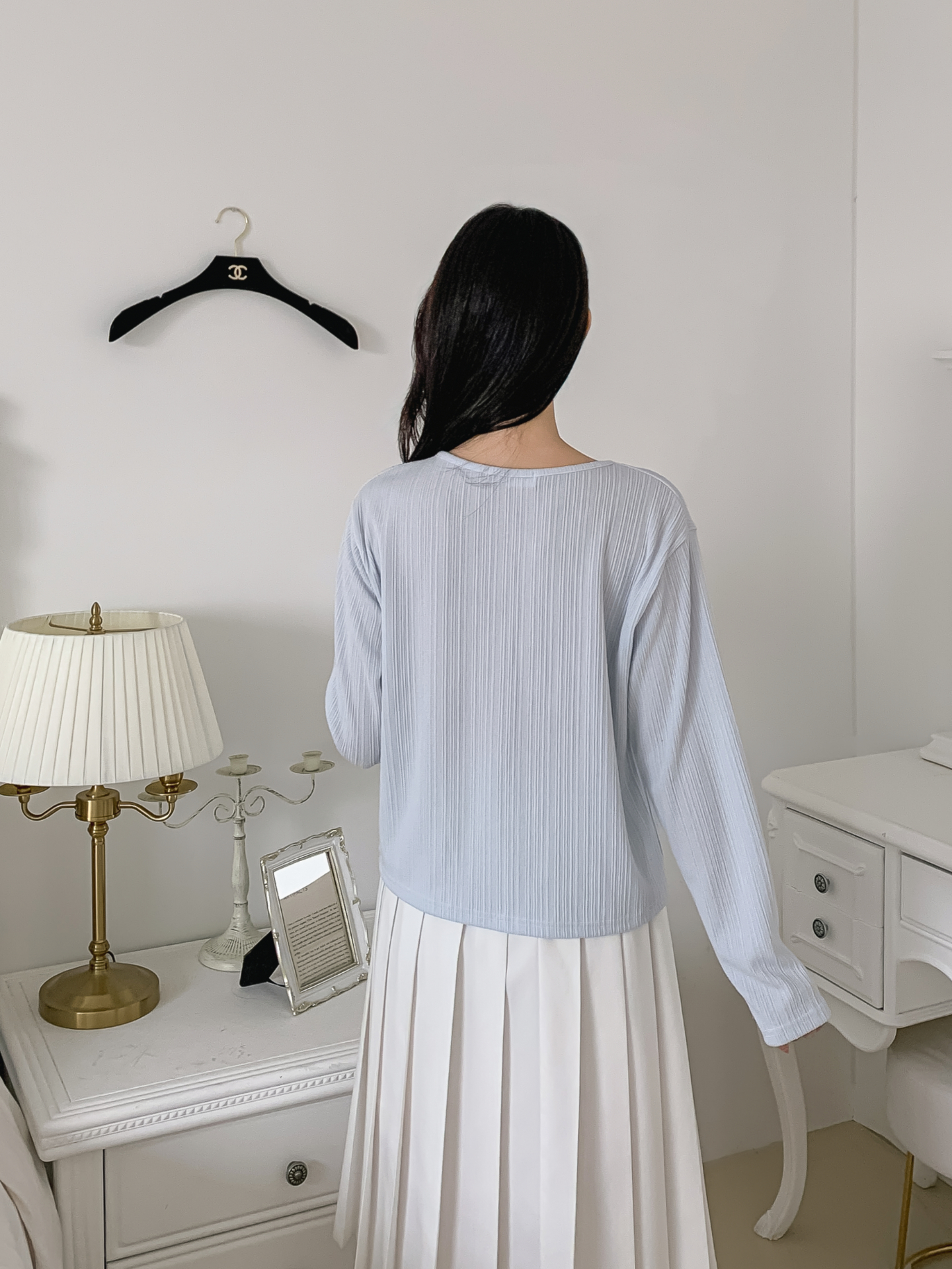 ボタンラウンドネックルーズ長袖カーディガン | 詳細画像5