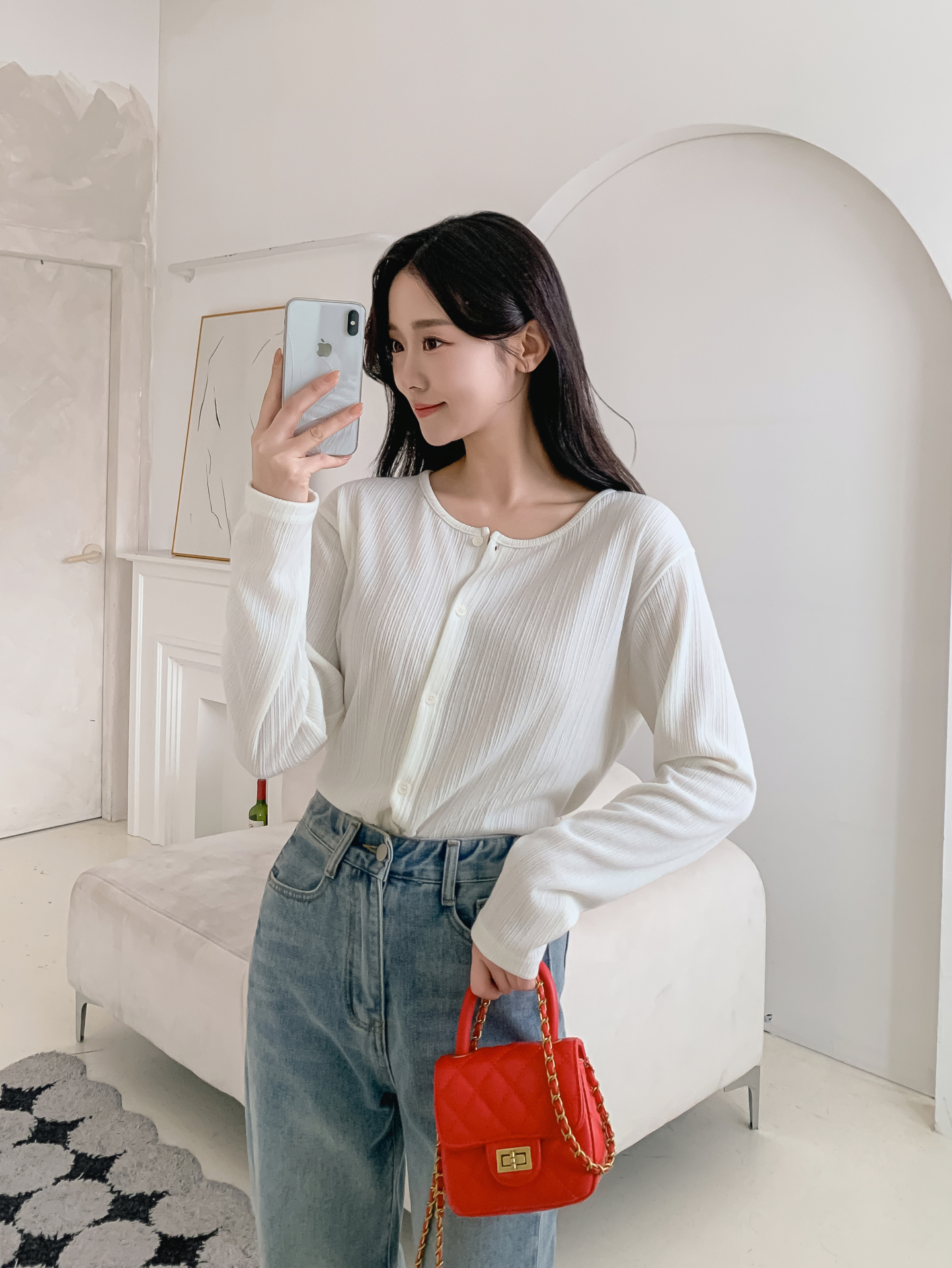 ボタンラウンドネックルーズ長袖カーディガン | 詳細画像29