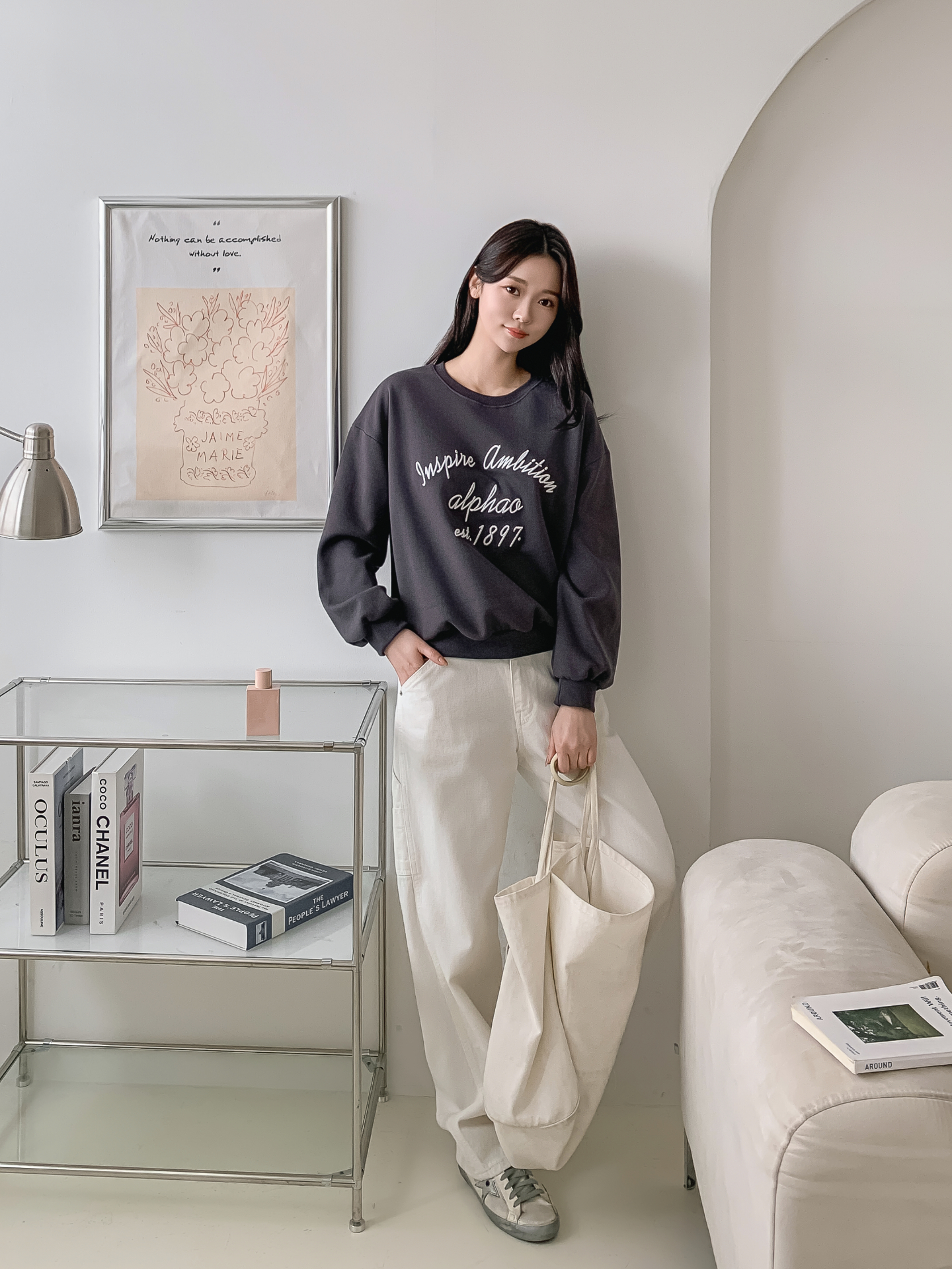 ラウンドネックルーズ長袖刺繍スウェット | 詳細画像23