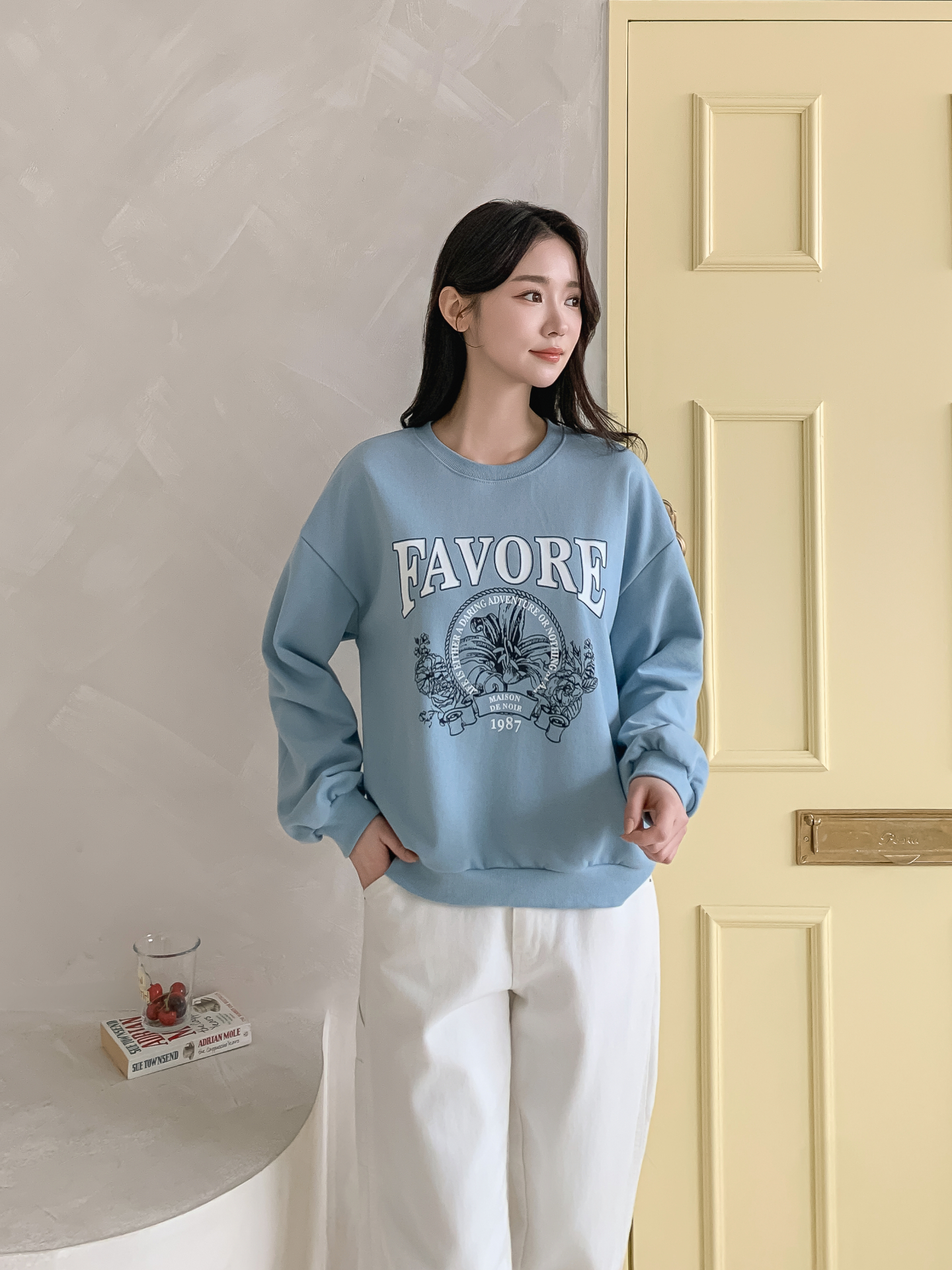 ラウンドネックルーズ長袖プリントスウェット | 詳細画像3