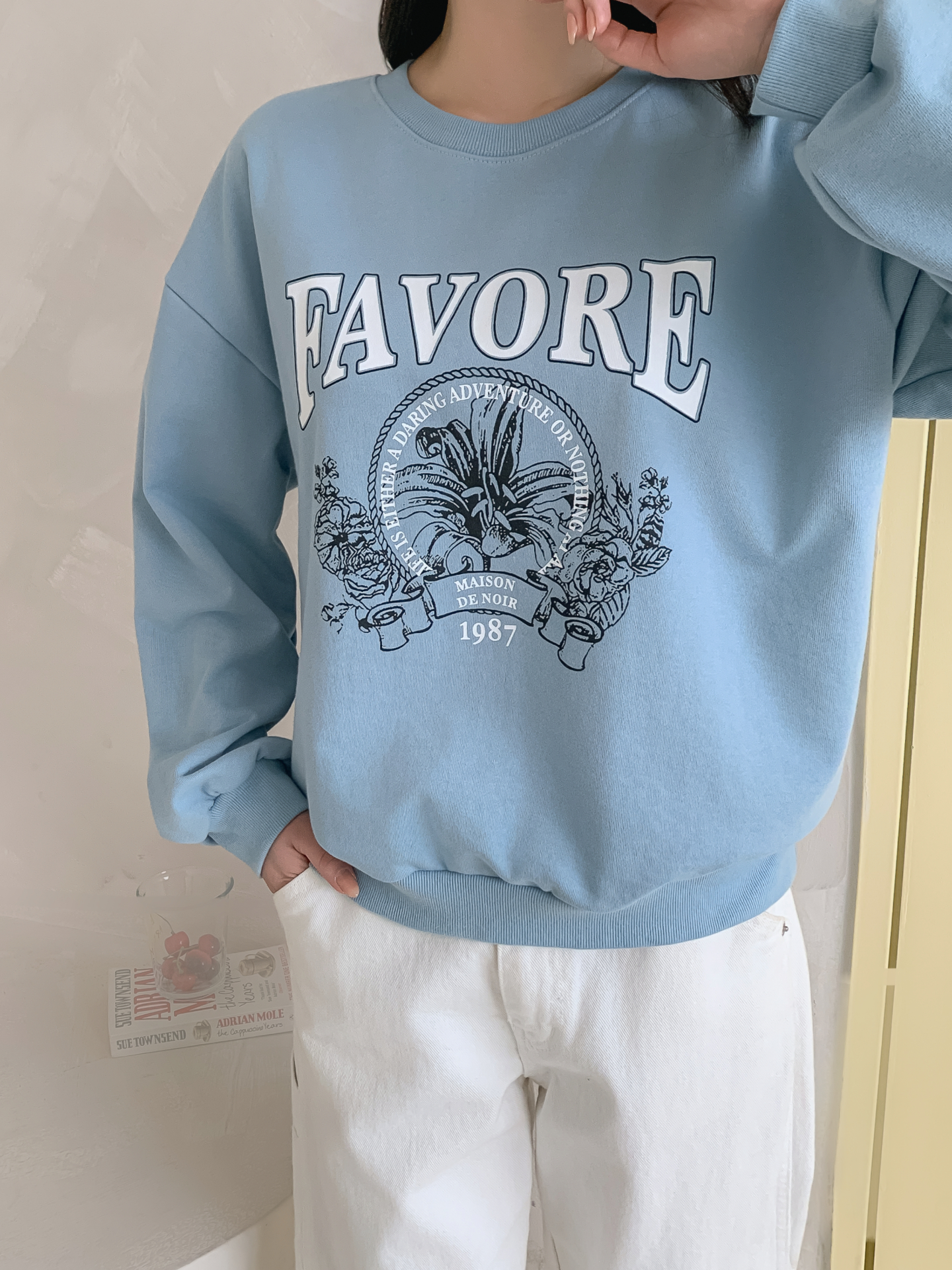 ラウンドネックルーズ長袖プリントスウェット | 詳細画像4