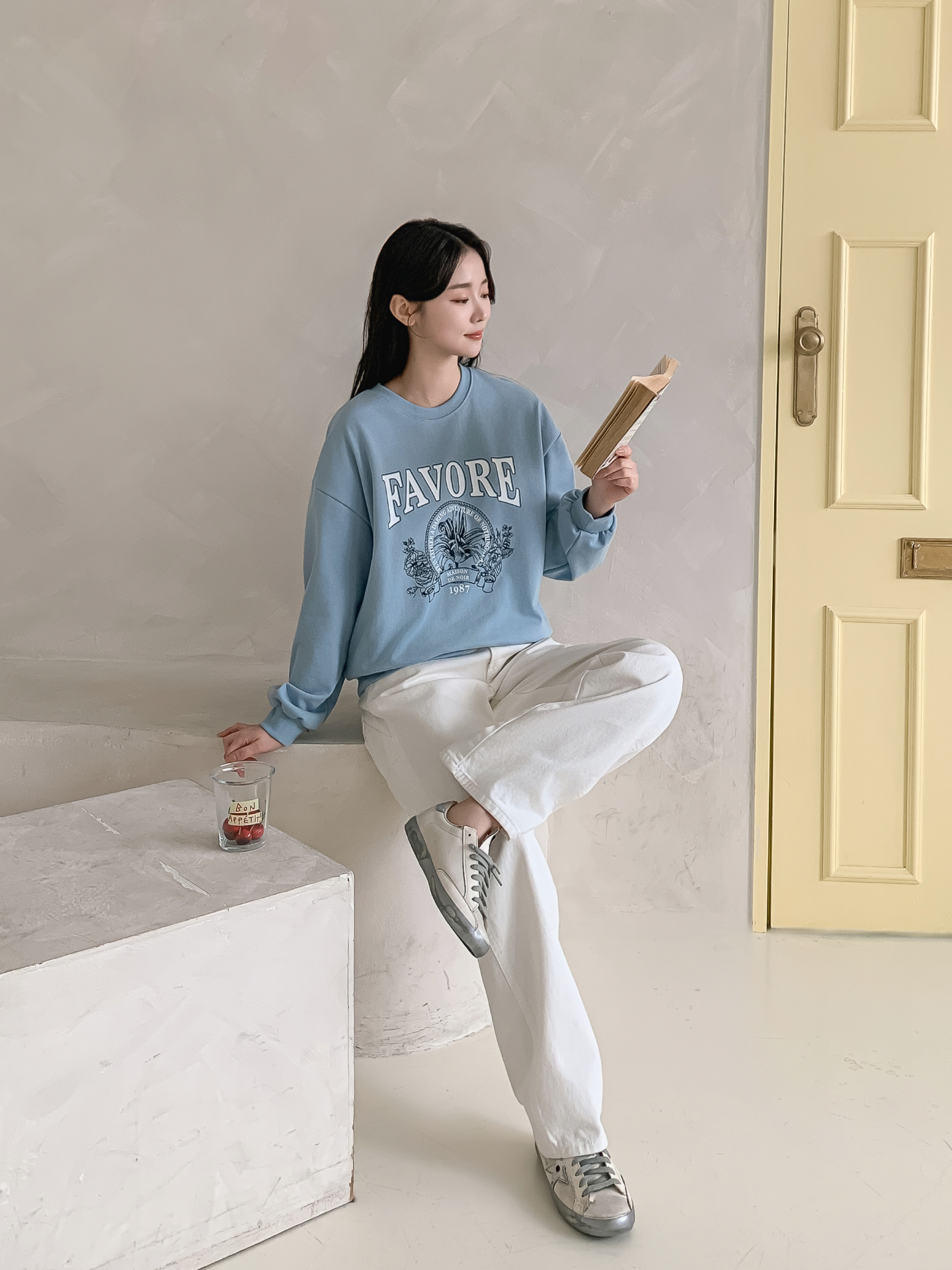 ラウンドネックルーズ長袖プリントスウェット | 詳細画像10