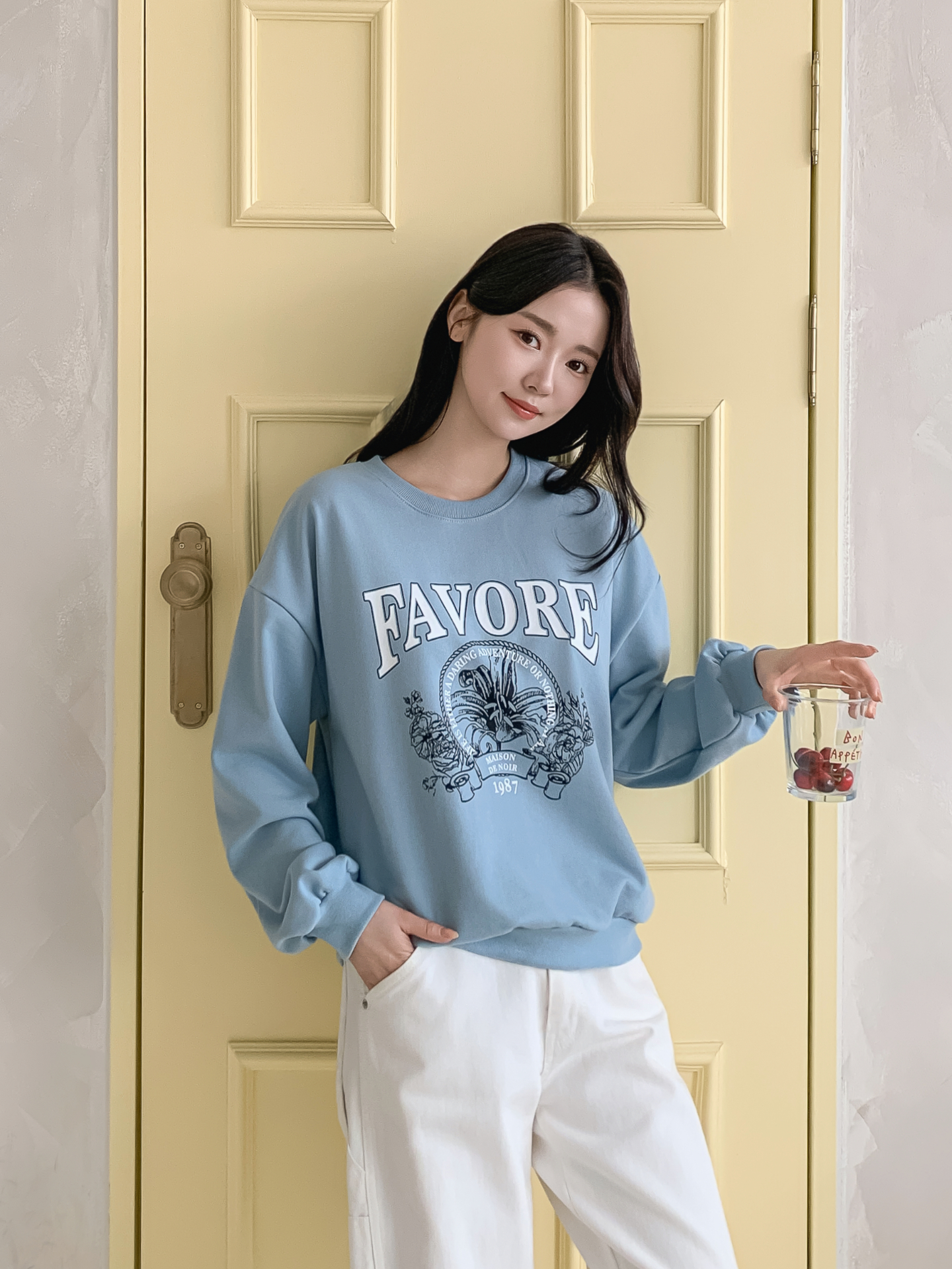 ラウンドネックルーズ長袖プリントスウェット | 詳細画像12